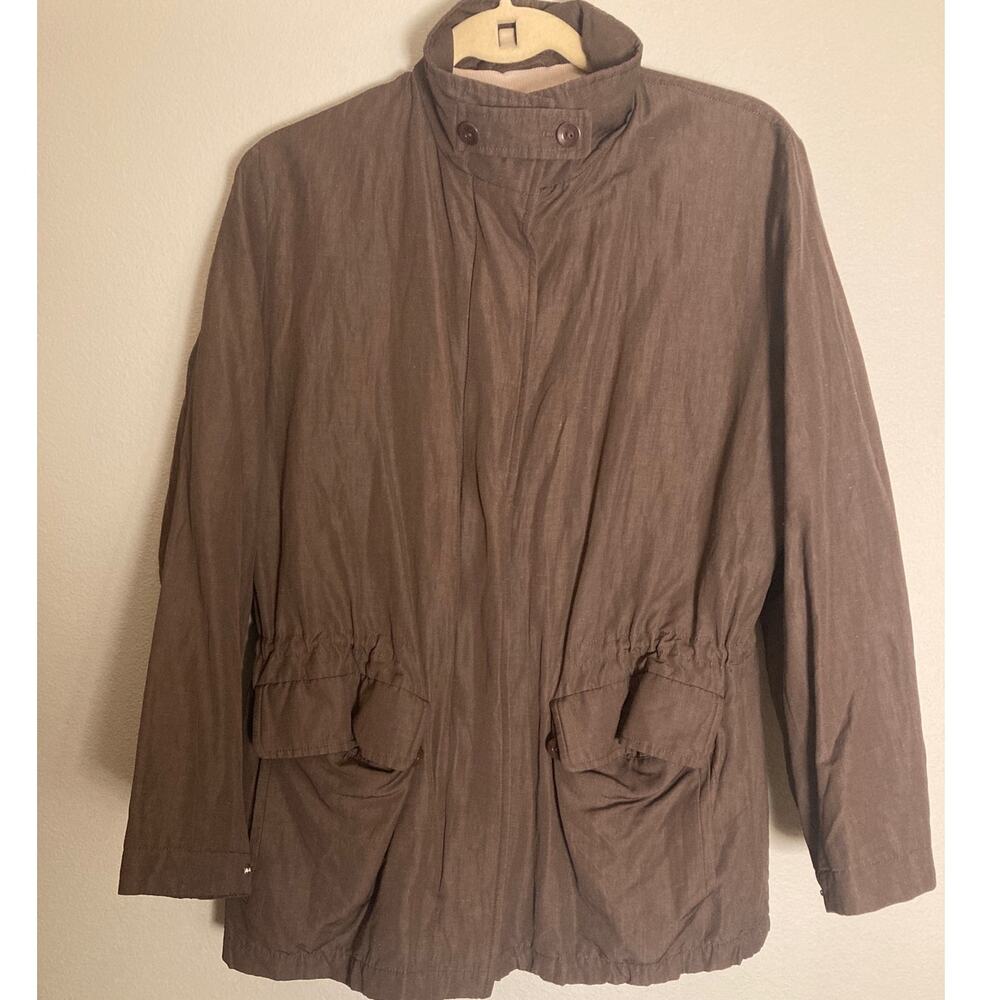 Loro Piana Storm System Brown Mid-length Jacket Luxury Wool/ Linen/ Silk ~ Sz 42 - Picture 8 of 12